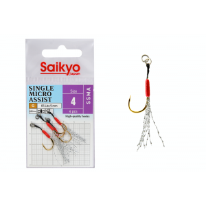 Крючки Saikyo SSMA SINGLE MICRO ASSIST №4 (4 шт)